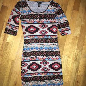 Aztec Print Mini Dress